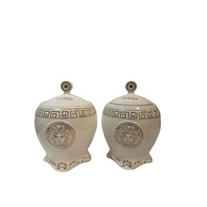 Alpine Cuisine Versace-inspired ceramic canisters Sugar Coffee Fine Bone China